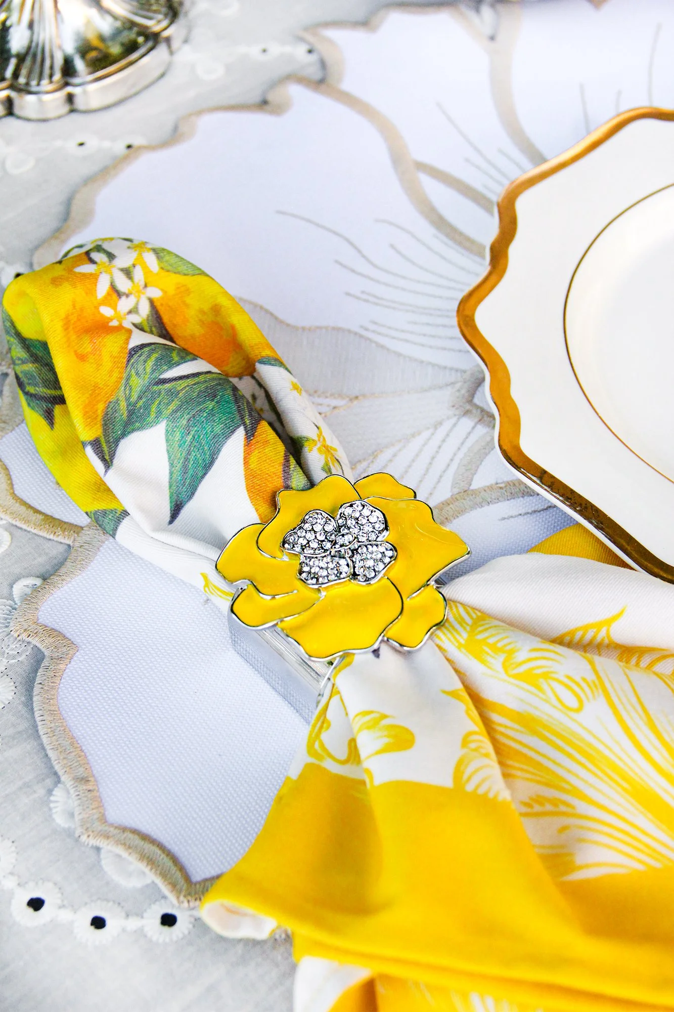新品 - Time for tea 花形ナプキンリングセットx2 3D Flower Napkin Ring in Turquoise — Time for Tea